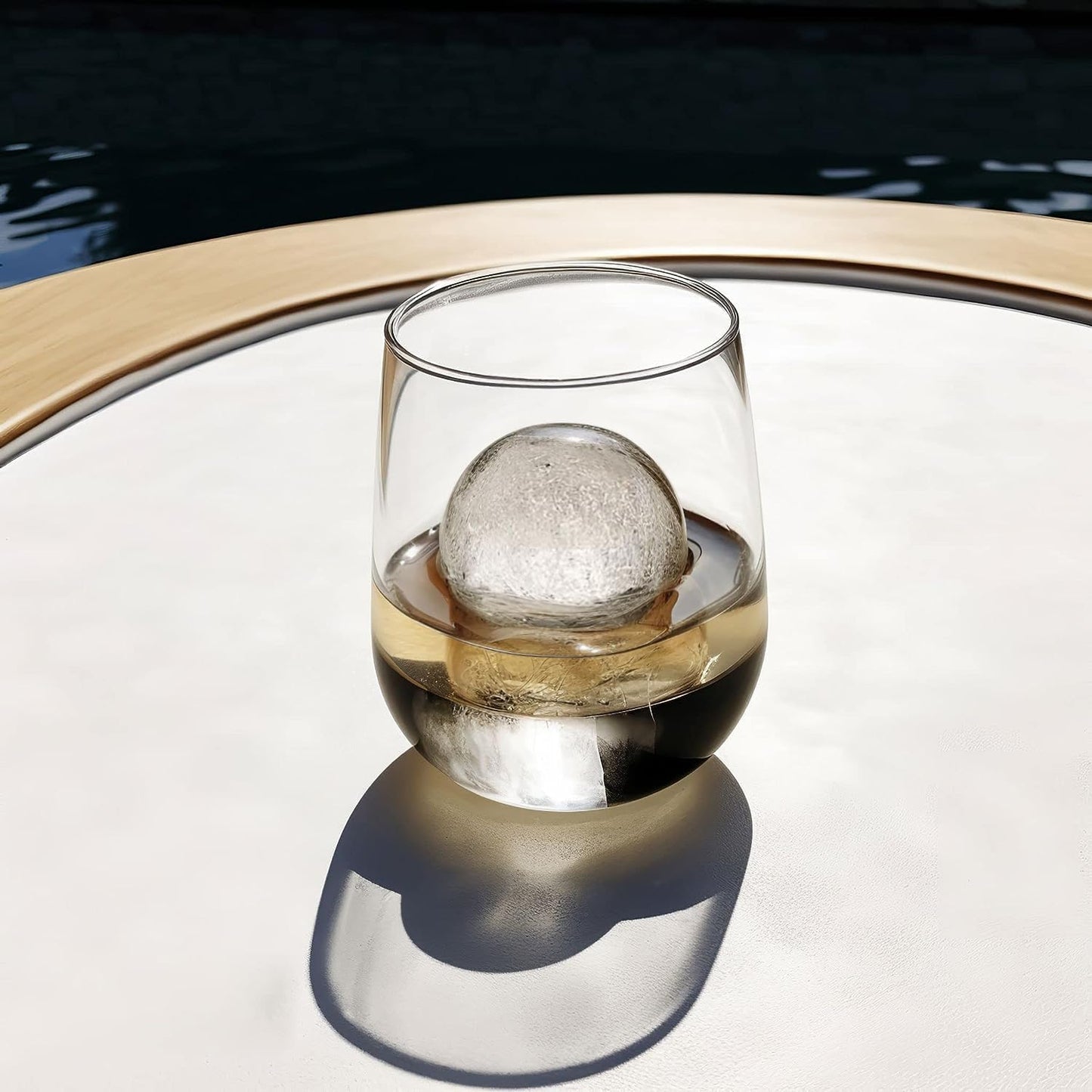 Ball Ice Cube Tray and Big Ice Cube Molds for Whiskey, Slow-Melting, 100% Silicone, No-Plastic, Easy Release, Ideal for Gifting and Elevating Cocktails (Black, 4 Spheres & 6 Cubes)